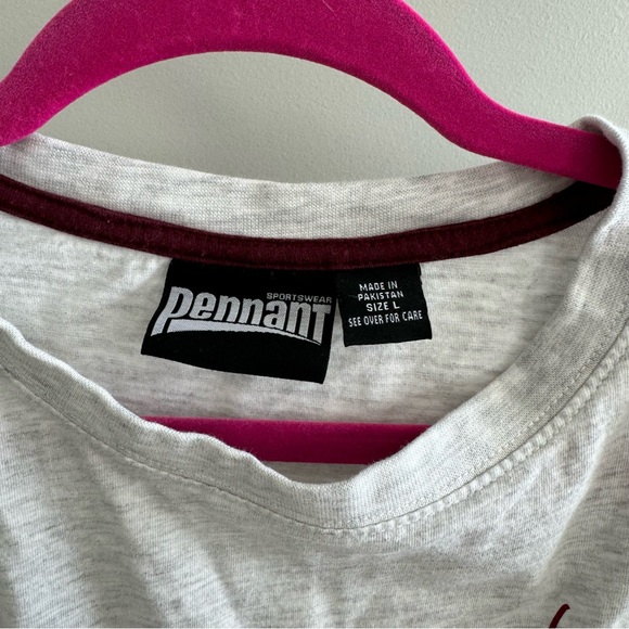 Zeta Tau Alpha ZTA Long Sleeve Large Grey Shirt with Maroon Stripes - Picture 3 of 4